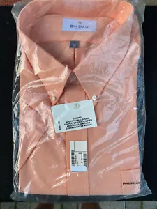 Bill Blass Mens 20 Salmon Oxford Button Down Short Sleeve Shirt New with tag - Picture 1 of 4