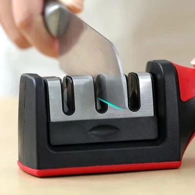 Herramienta afiladora de cuchillas de cocina profesional de 3 etapas tungsteno diamante cerámica Foto 1 de 4