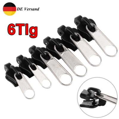 MARKENLOS 6tlg Fix A Reißverschluss Reparatur Set Universal Zipper Schieber Ersatz Head DE
