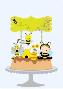 Personalized Little Buzzing Bee Cake Topper - Picture 1 of 1