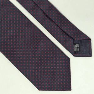 BREUER FOR CARTIER SILK TIE NAVY BLUE RED STAR LUXURY FOULARD SATIN 3" X 59" - Picture 1 of 3