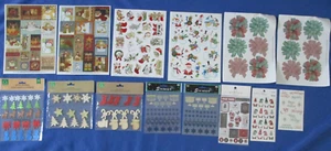#4 NEW Lot-14 Sheets Stickers Christmas Holiday Cardmaking Scrapbook Crafts DIY - Picture 1 of 8
