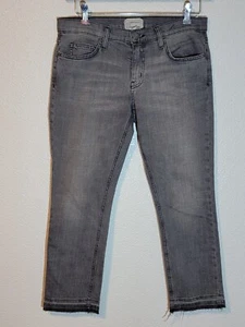 current elliot jeans womens size 2 the cropped straight stretch raw hem gray - Picture 1 of 12