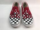 vans red with checkered flames men's 8