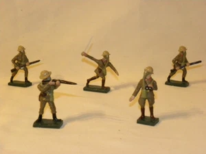 5 FIGURINE COMPOSITION DURSO SOLDAT DE L'INFANTERIE AUX COMBAT AVEC MASQUE A GAZ - Picture 1 of 22