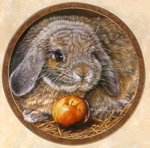Bunny Tales Collection, by Vivi Crandall, Bradford Exchange Plate Apple Dumpling - Picture 1 of 1