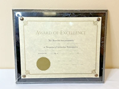 Certificado de Excelencia Placa Marco Negro 10.5" x 13" De Colección Hecho en México Foto 1 de 4