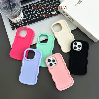 Funda ondulada de color sólido para teléfono iPhone 13 Pro Max 12 Pro 15 Pro 14 Plus Foto 1 de 4