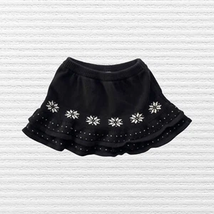 Retro Gymboree Girls Snowflake Tiered Fair Isle Sweater Skirt Black White Sz 5T - Picture 1 of 11