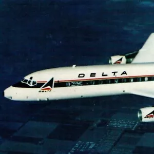 Delta Douglas DC-8 Fanjet 1960s Airplane 8-73 Vintage Postcard Transportation - Picture 1 of 3