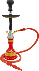New 22" Pharaohs Troika Hookah Egyptian Style Complete Set 1 Hose Red - Picture 1 of 7