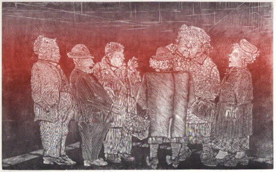 Holzstich Original SONST IMMER HARMONISCH von Robert Schanzenbacher - Bild 1 von 3