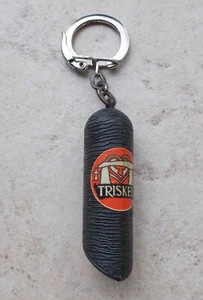 Ancien porte clefs clés vintage Andouille TRISKEL Plastique 1970s France - Photo 1/2