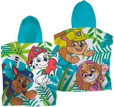 Official Paw Patrol Hooded Towel Poncho Super Soft Feel Amazing Jungle Design - Image 1 of 4