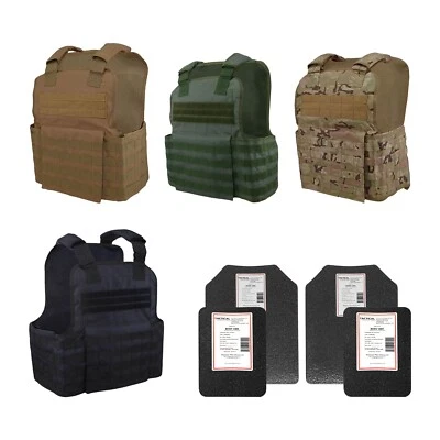 TACTICAL SCORPION GEAR Tactical Scorpion 4Pc Level III+ / AR500 Body Armor Plates 11x14 Muircat Vest