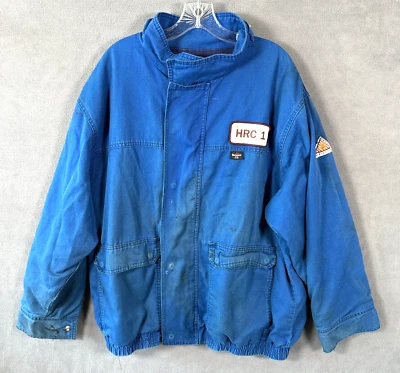Bulwark FR Jacket Men XL Blue Flame Resistant Zip Protective Work Coat - Image 1 of 4