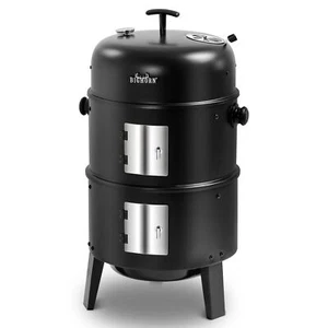 16 inch Charcoal Smoker, Vertical BBQ Grill, Heavy Duty 4 In 1 Fire Pit with Bui - Picture 1 of 7