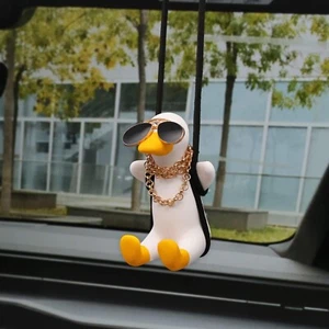 Swing Duck Car Hanging Ornament, Cool Car Mirror Hanging Accessories, Car Decor - Picture 1 of 6