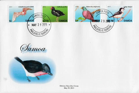 Samoa 2013 FDC Threatened Species Definitive 12v Set on 3 Covers Birds Bats Cover