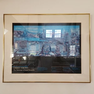 Muy Bonito Póster Estampado Litográfico Vintage Ralph FASANELLA Firmado a Mano Pintura - Imagen 1 de 17