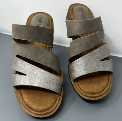 Sandalias acolchadas Euro suaves metálicas ajustables con tiras 9M Foto 1 de 4