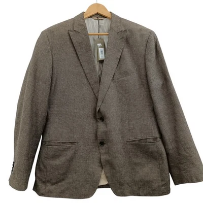 С ЯРЛЫКАМИ Banana Republic наследия хлопок и лен коричневый повседневный куртка мужская 42 короткие - Изображение 1 из 4