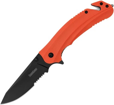 Kershaw Barricade Linerlock A/O Orange GRN Folding 8Cr13 Serrated Knife 8650ST - Image 1 of 3