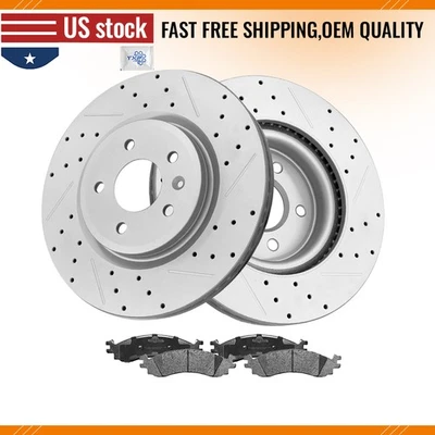 Rotores de disco de freno delanteros y pastillas de cerámica para Ford Taurus 2010 2011 2012 Foto 1 de 4