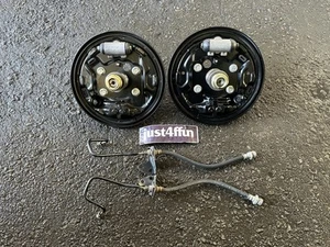 96-00 Honda Civic EX ABS Rear Drum Backing Plate Set EK S04 L&R Oem - Picture 1 of 13