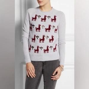 J. Crew Roll Neck Sweater Embellished Llama 100% Wool size Medium - Picture 1 of 9