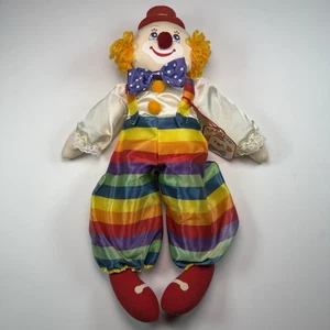 VTG Russ Berrie Co. Charlie The Clown Rainbow Plush Toy W/Tag Free Shipping 719 - Picture 1 of 10