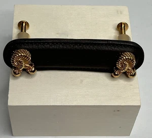 Vicenza Designs K1178 Equestre Rope Leather Pull, 4-Inch, Brown, Polished Gold - Picture 1 of 7