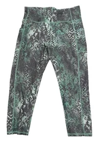 Marika Athletic Capri Pants XL X Large 30” Leggings Green Gray Animal Print Gym - Picture 1 of 4