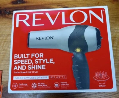 REVLON Turbo-Speed Hair Dryer - 1875 watts - Ceramic Technology - Diffuser  - Image 1 of 4