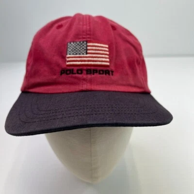 De colección Ralph Lauren Sombrero Hombres Correa Trasera Bandera de EE. UU. Deletrear Polo Deporte Core Go Foto 1 de 4