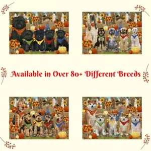 Fall Festival Pumpkin Dog Cat Jigsaw Puzzle with Photo tin - Picture 1 of 98
