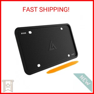 Aujen Silicone License Plate Frames Black, 1 Pack Car License Plate Frame, Unive - Picture 1 of 2