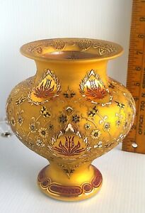 PASABAHCE 24K GOLD ART GLASS VASE SIGN "DecoRium" TURKEY HURREM COLLECTION