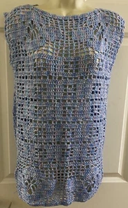Youth handmade Blue Crochet Top Size L - Picture 1 of 4