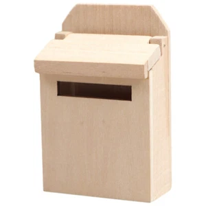 Mini Furniture Model Dollhouse Miniature Blank Wood Mailbox - Picture 1 of 12