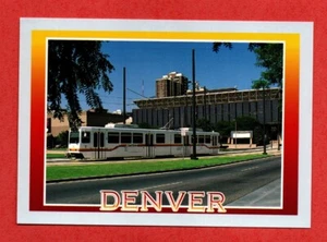 Tren moderno - tranvía DENVER EE. UU. postal edificios ciudad árbol coche autobús - Imagen 1 de 2
