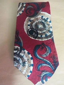 NORDSTROM TIE HAND SEWN Burgundy TEAL/Blues BEAUTIFUL! Italy - Imagen 1 de 4
