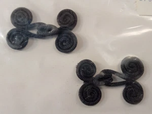 Frog Spiral Fastener Black 1.5" Closure Land O' Lace Emanuel Roth NJ Made Japan - Picture 1 of 6