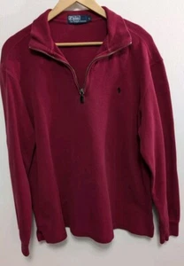 Vintage Polo Ralph Lauren Large Deep Red 1/4 Zip 46 X 26,5 USA 90er - Bild 1 von 9