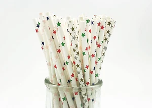 100 Pcs Colorful Disposable Straws, Star Drinking Straws, Rainbow Paper Straw... - Picture 1 of 1