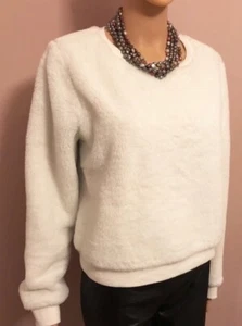 Forever 21 weißer Kunstfellpullover Oberteil Gr. Large - Bild 1 von 5