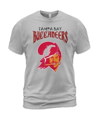 Tampa Bay Buccaneers Throwback T-Shirt, vintage logo, old vibe, grey/white Cover