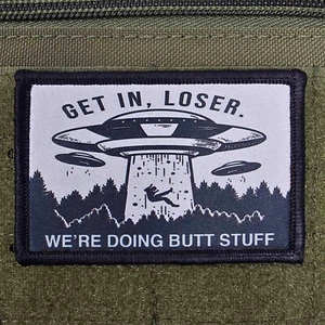 Alien Get In Loser Patch Moral Tactical Military Butt Stuff USA Flagge Hook & Loop - Bild 1 von 8