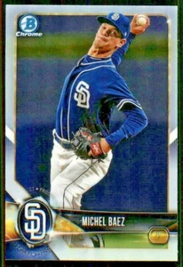 2018 BOWMAN DRAFT CHROME BASE  REFRACTOR  BDC-130 MICHEL BAEZ PADRES  - Picture 1 of 2