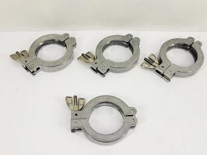 (Lot of 4) Ideal Vac P101200 Aluminum Wing Nut Hinged Vacuum Clamp KF 40 Size - Picture 1 of 6
